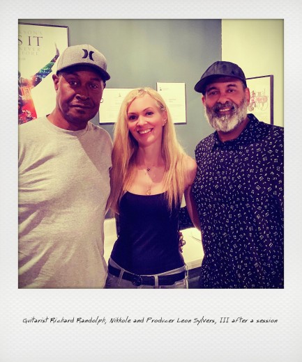Guitarist Richard Randolph, Nikkole & Producer Leon Sylvers, III after a session