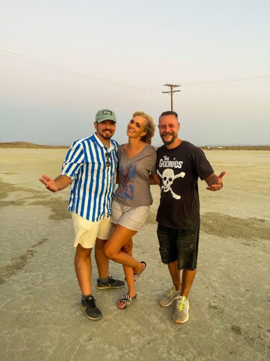 Wallace Hall, Nikkole and director Ethan Lader on location shooting the video for "All Mine"